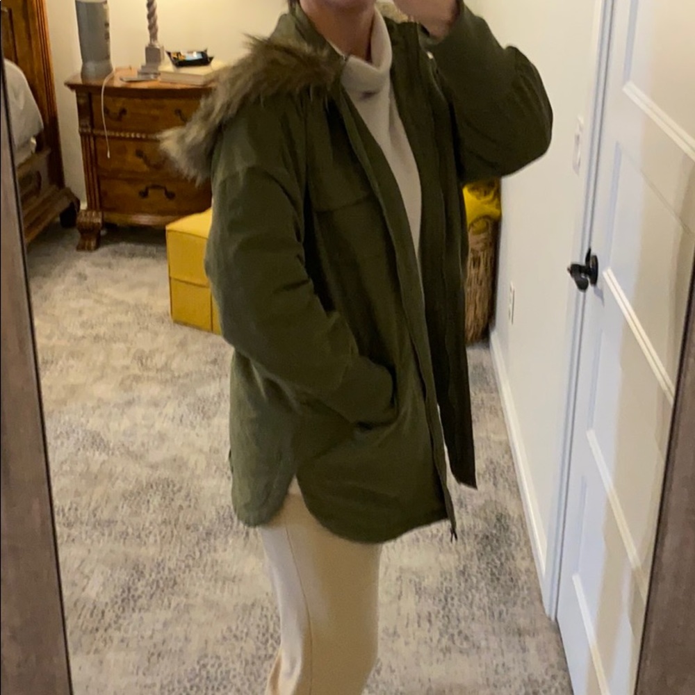 Army green coat